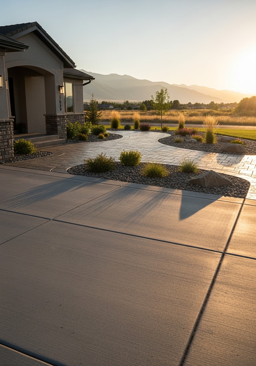 Portrait image of a Davis County residential property with landscaping and mountain views from the front.