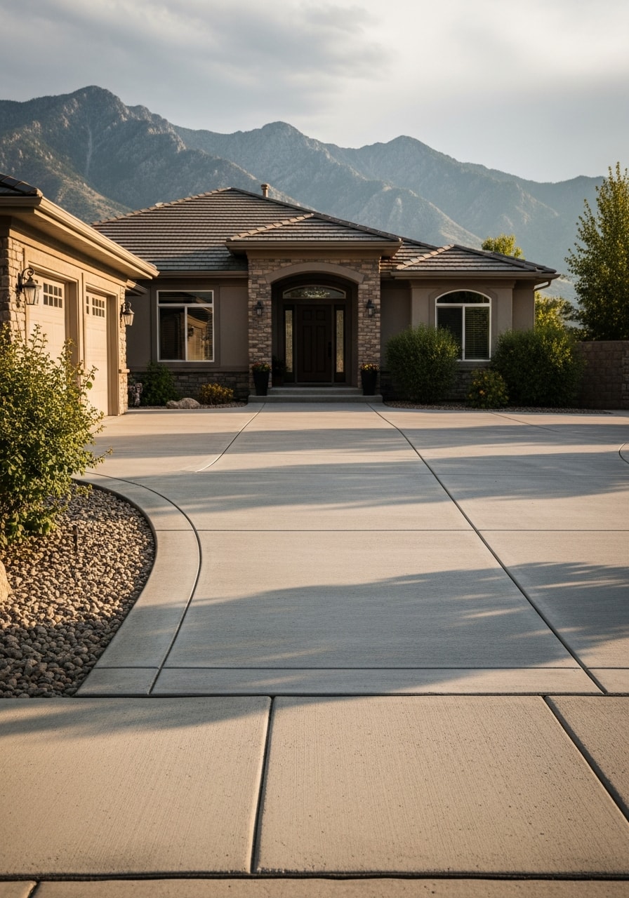 Portrait-style image of a Salt Lake County home with mature landscaping and mountain views visible from the property.